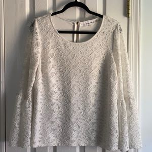 White Lace bell sleeve top